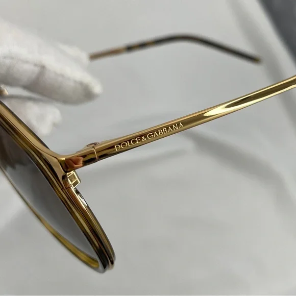 Dolce & Gabbana DG2277 Oversized Tortoise Gold Aviator  display picture 1